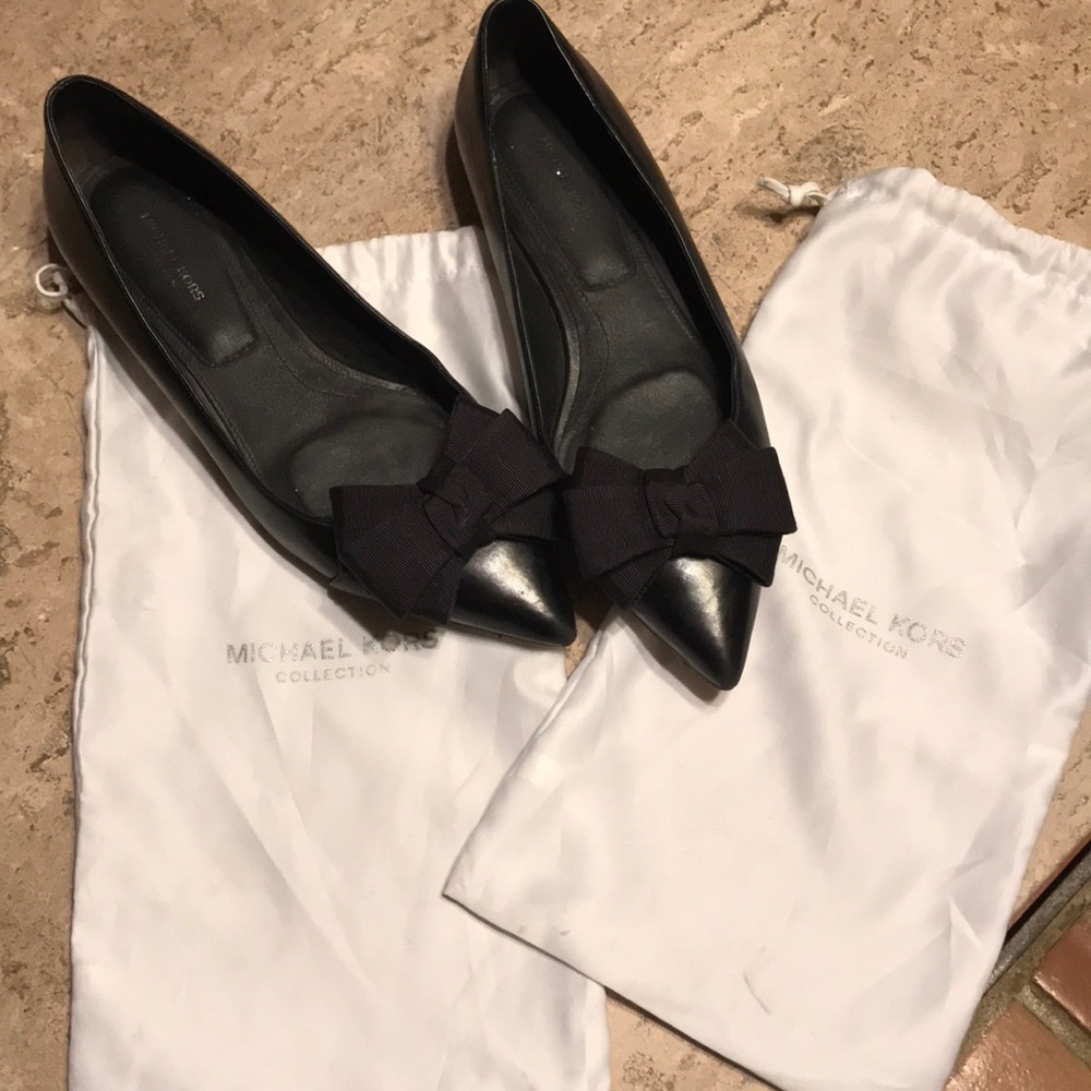 Michael Kors Collection Marla leather bow flats - Picture 3 of 8